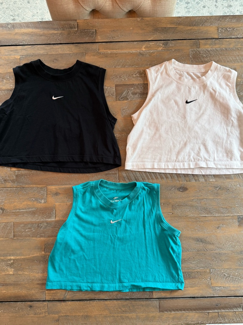 Nike Sleeveless Cropped Tank - Black, White & Teal